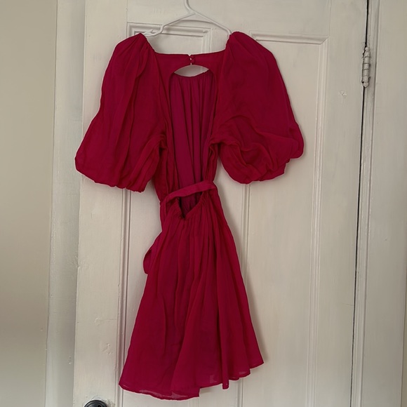 Banana Republic Ramie Open-Back Dress in Dark Magenta- XS - Picture 6 of 7